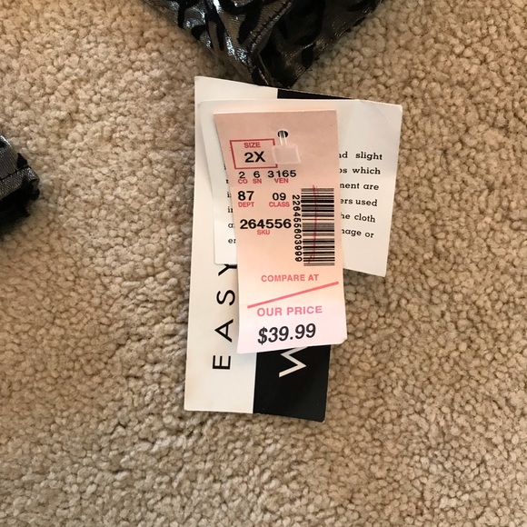 Dressbarn Elegant Blouse NEW Women Plus Size 2X Gold Lame Black Velvet Easy Care - Picture 11 of 12